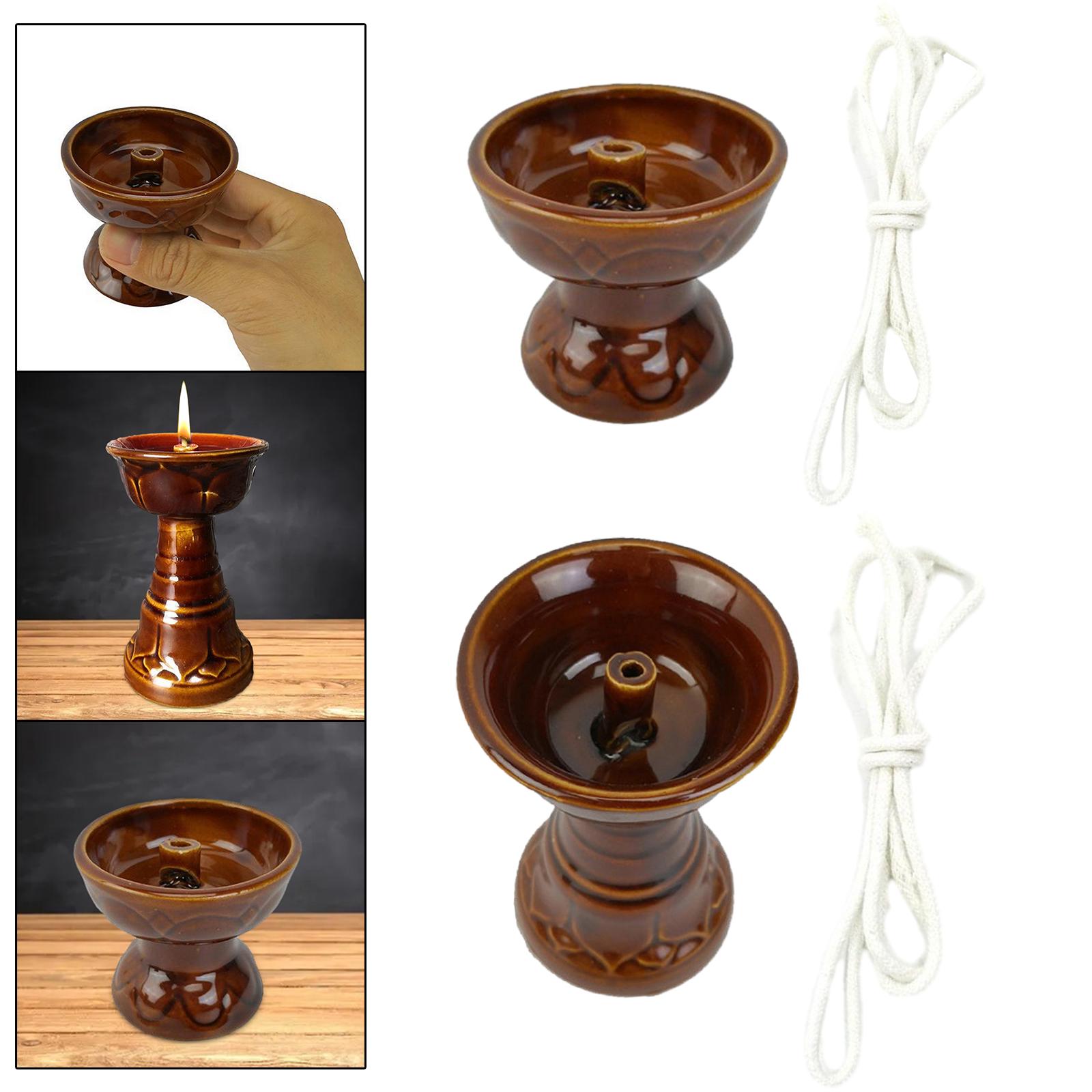 Candle Oil Supplies - Butterlampenhalter, Ölkerzenbehälter, Flüssigkerzenhalter für Zuhause, Dochtständer,