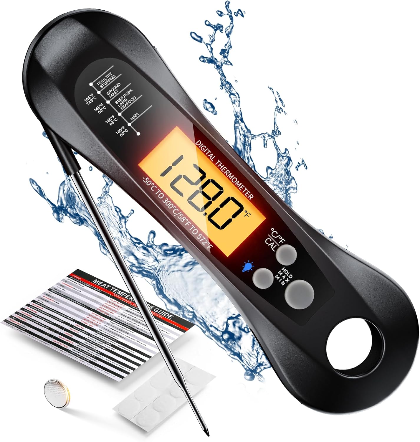 Digital Thermometer Probe - Digitales Fleischthermometer Wasserdicht IP67 mit 2