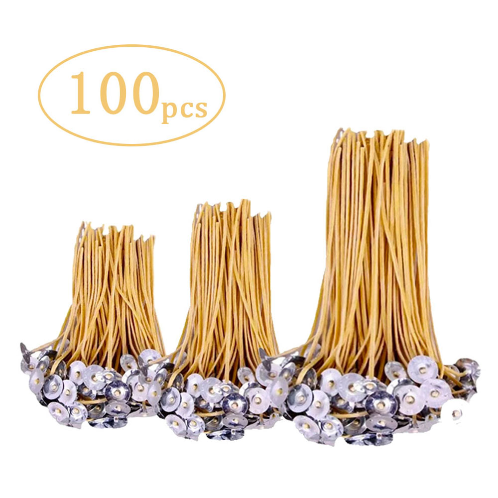 Candle Supplies Beeswax - 100 Stück Bienenwachs-Kerzendochte, 9–20 cm, vorgewachst,