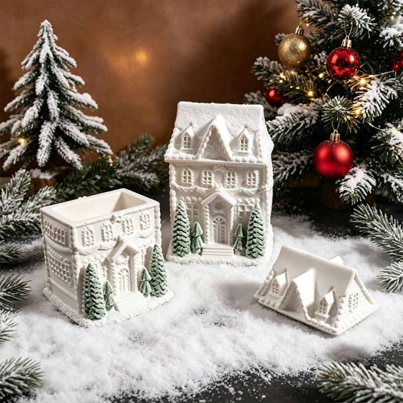 Winterliche Hausform-Gießform  – Candle Vessel Supplies Bewertung und Preis