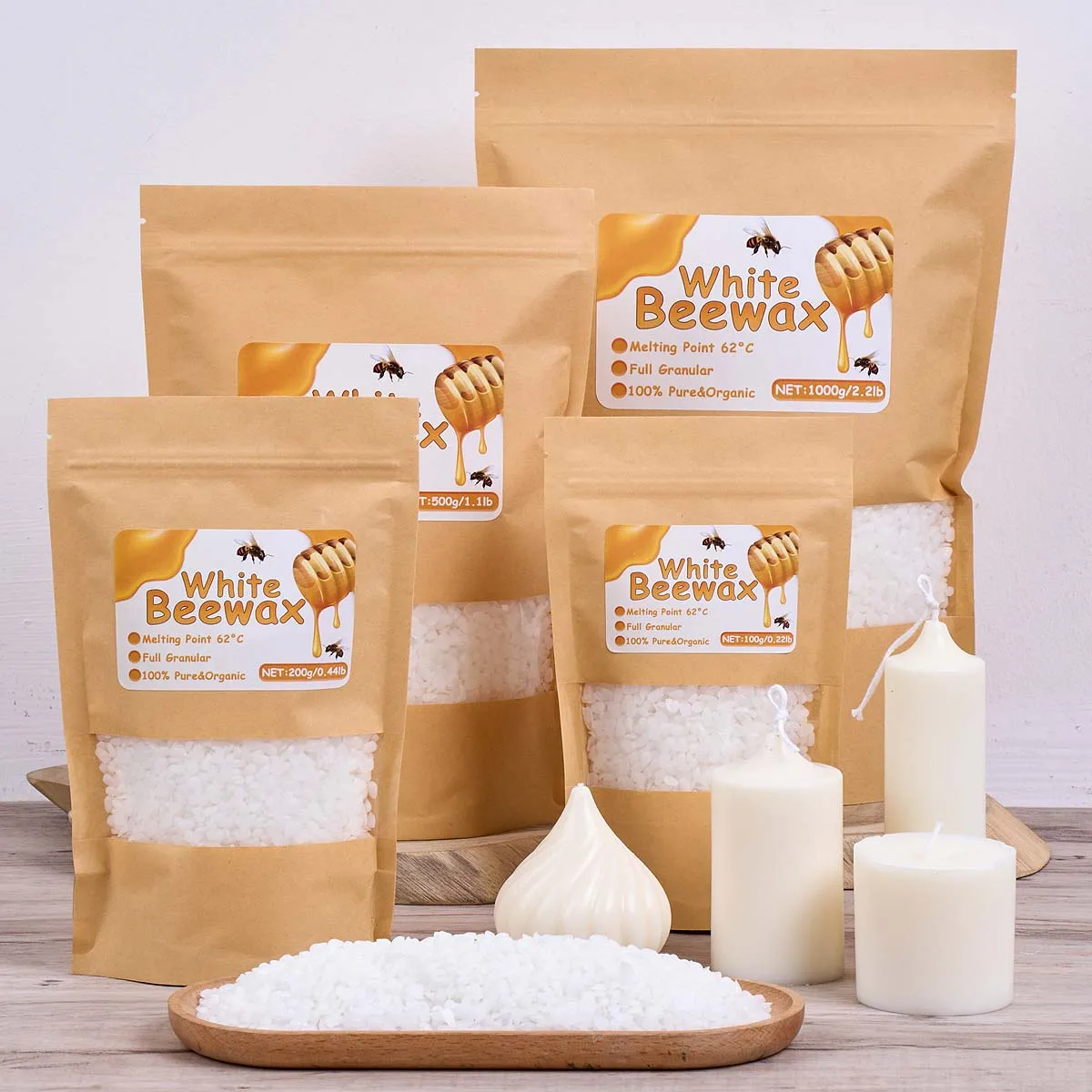 500 g weißes Bienenwachs, DIY- – Candle Supplies Beeswax Bewertung und Preis